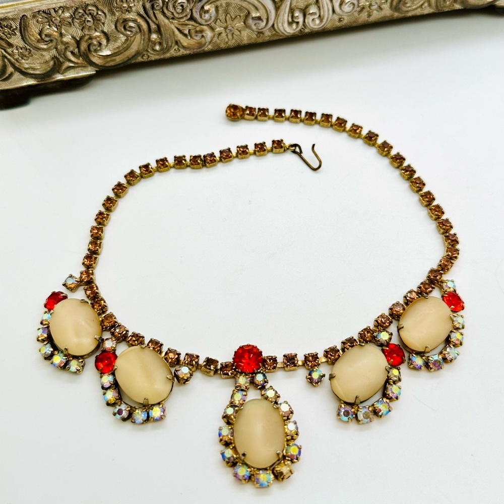 Vintage Rhinestone Mid Century Necklace